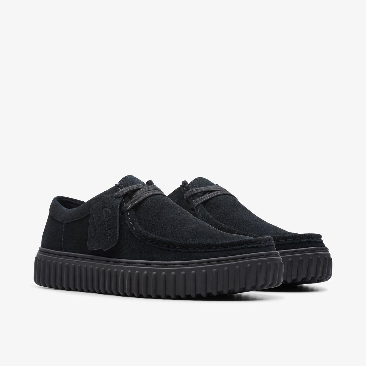 Clarks Torhill Lo Men's Black Suede 26172019 — sole view