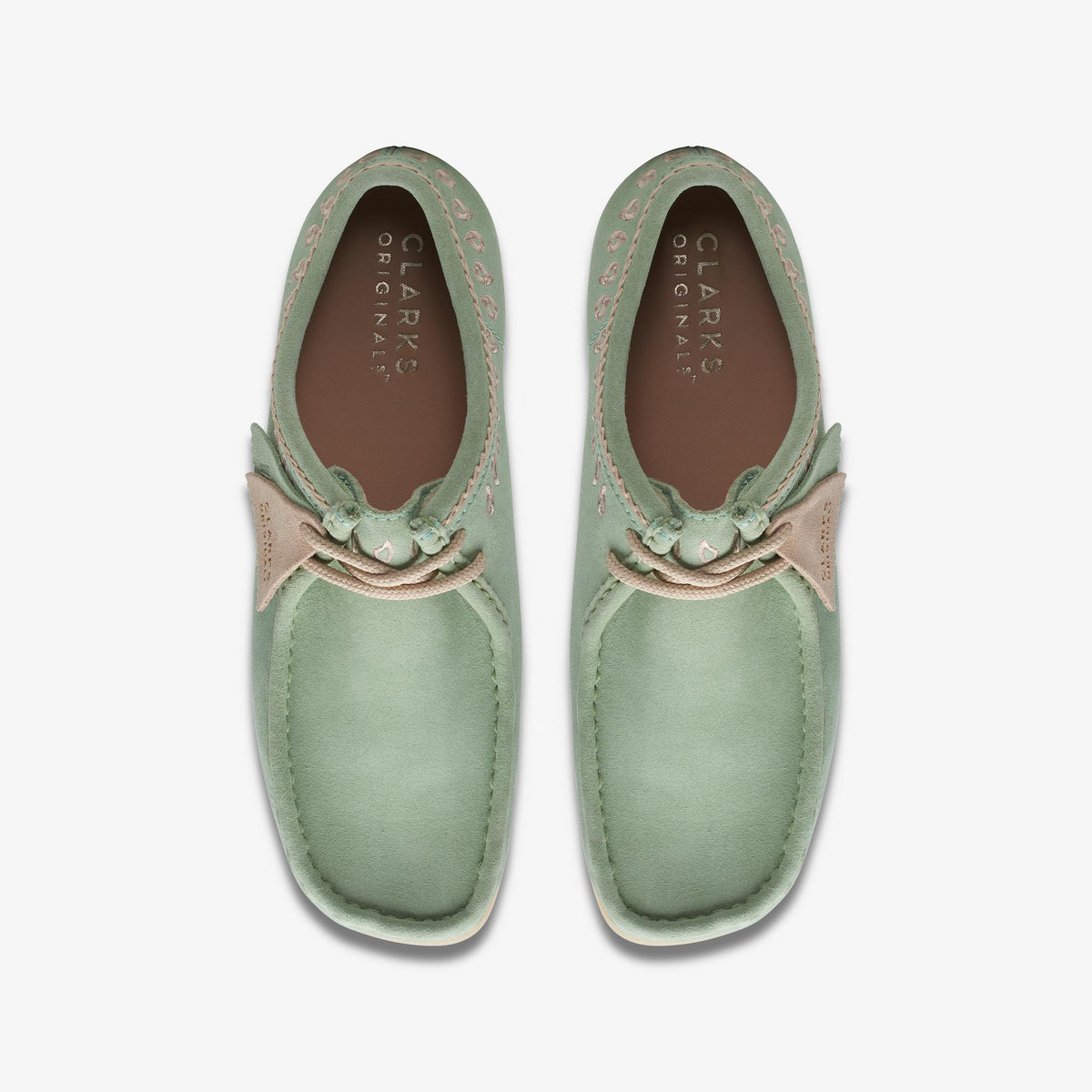 Clarks Originals Wallabee - Green Embroidery Men's Green Embroidery 26172073 — top view