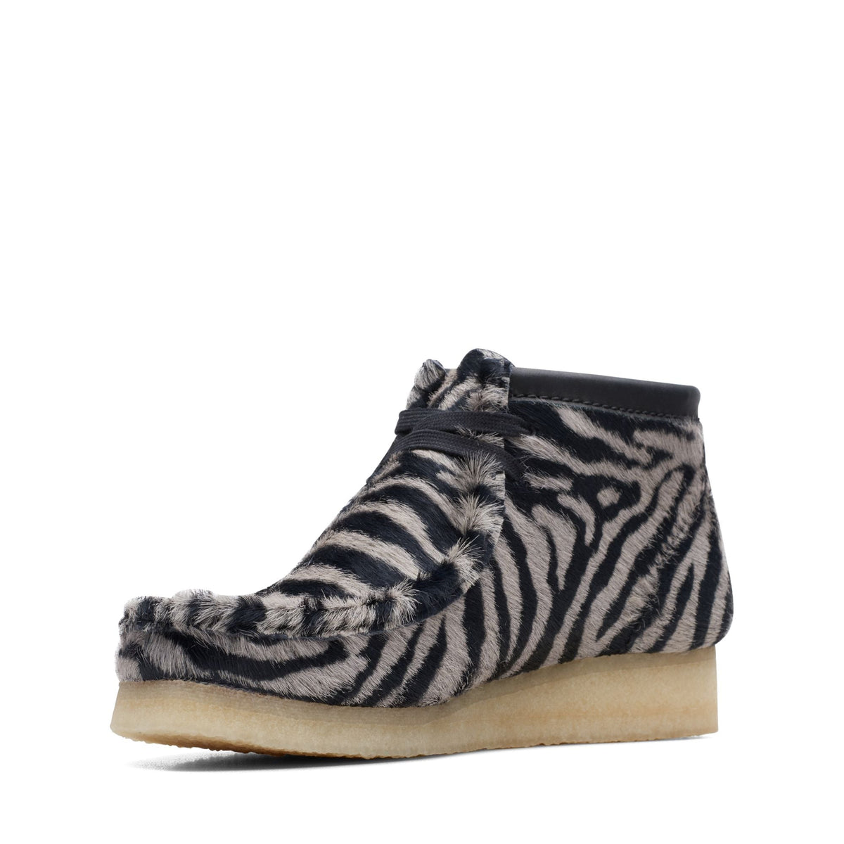 Clarks Originals Wallabee Boot Women's Zebra Print Calf Hair 26172717 — sole view