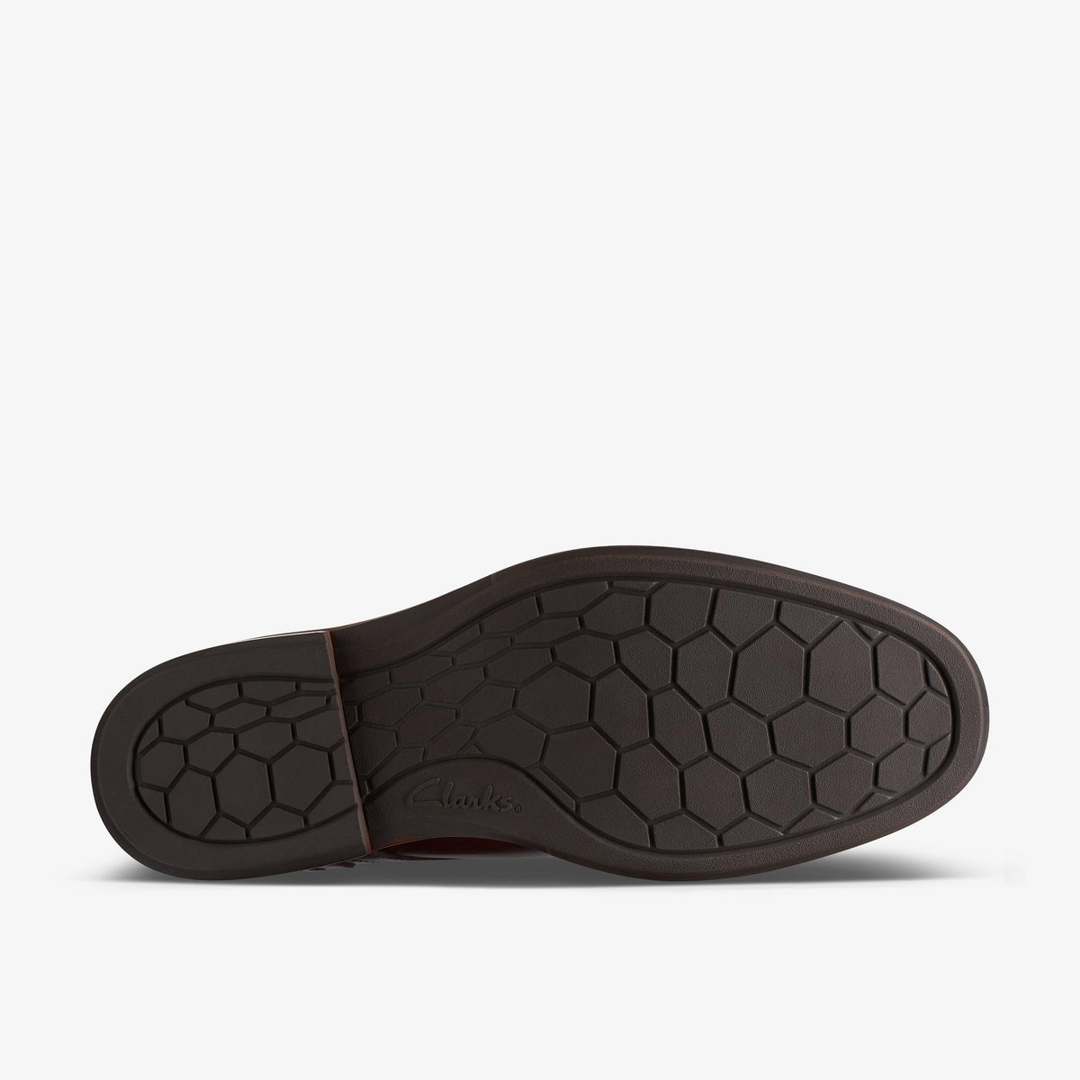 Clarks Un Hugh Cap Men's Mahogany Leather 26172837 — rear view