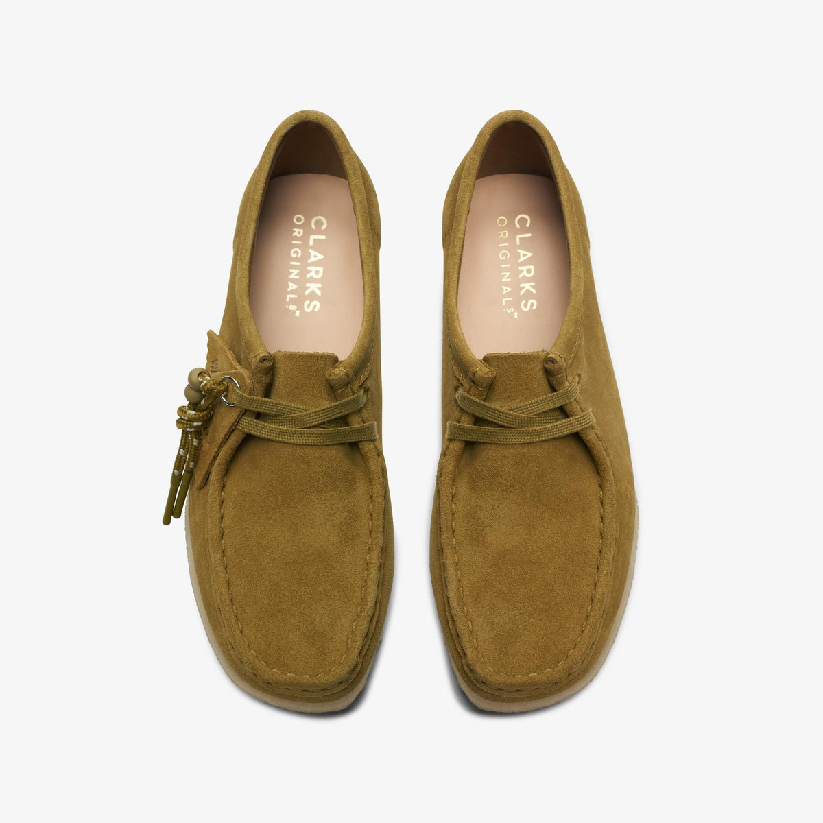 Clarks Originals Wallabee Women's Mid Green Suede 26173241 — top view