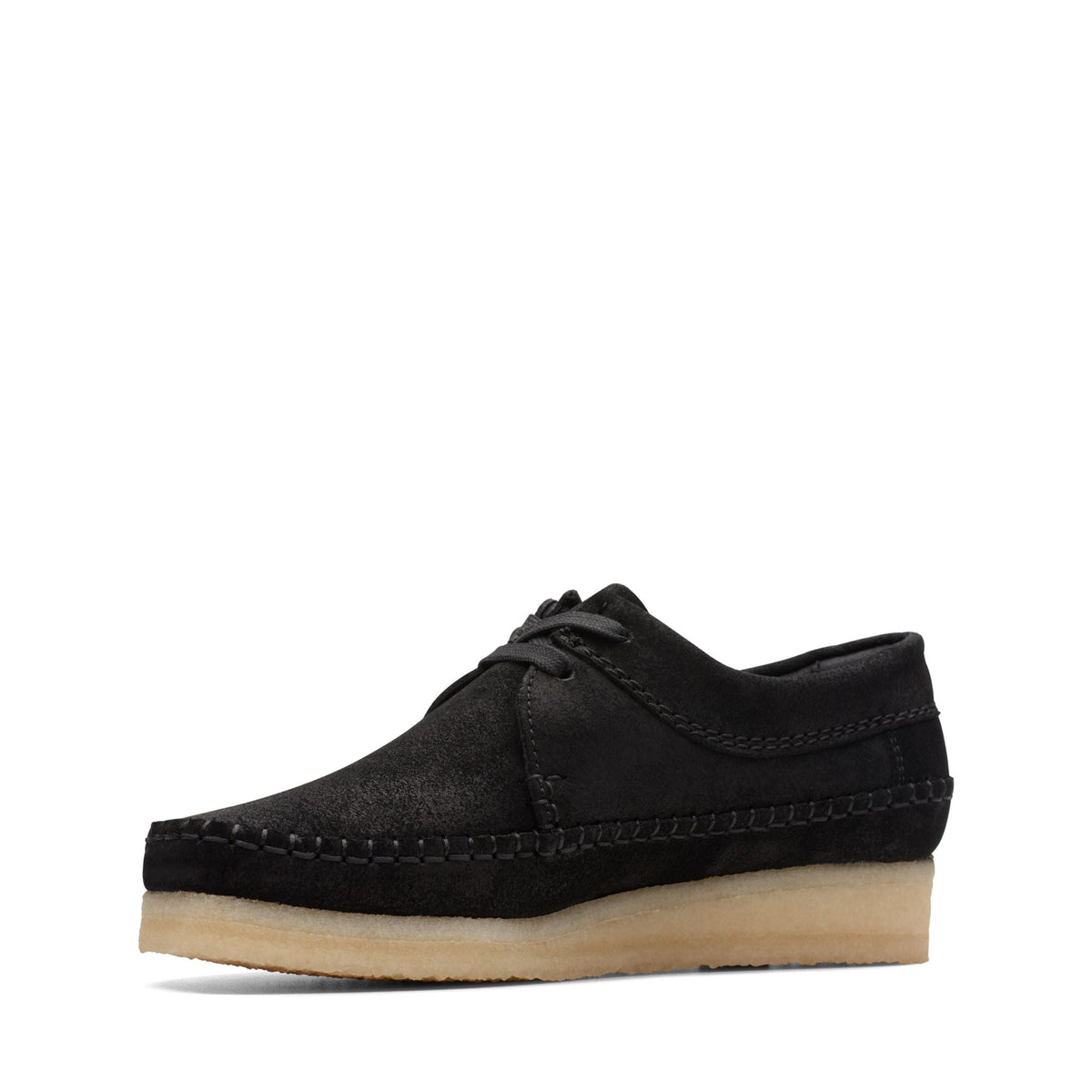 Clarks Originals Weaver Women's Black Suede 26173255 — sole view