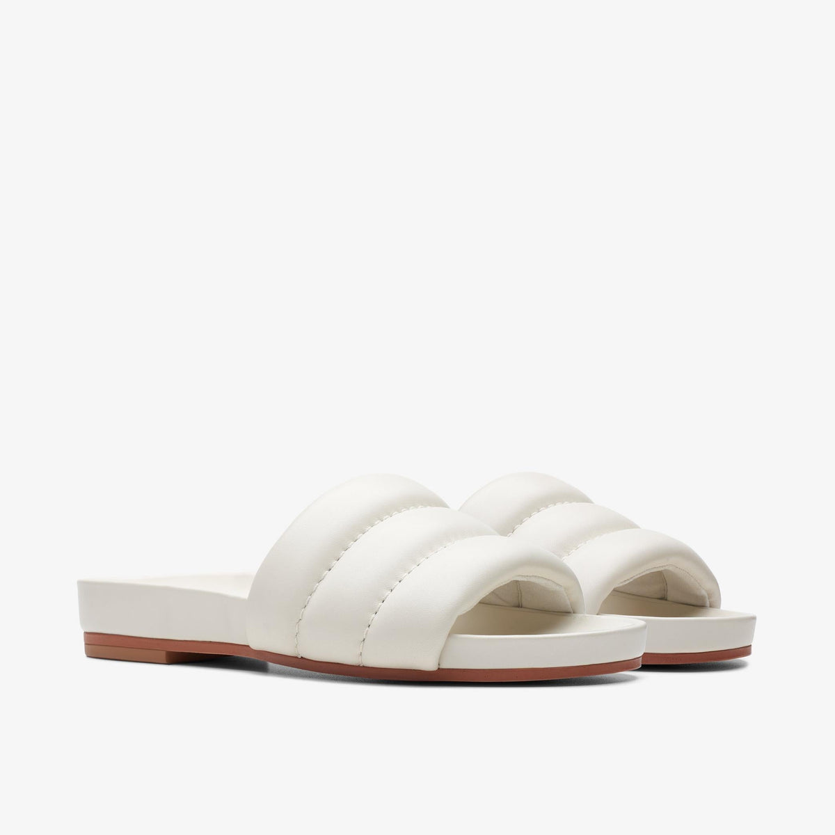 Clarks Pure Soft Women's Off White Leather 26173701 — sole view