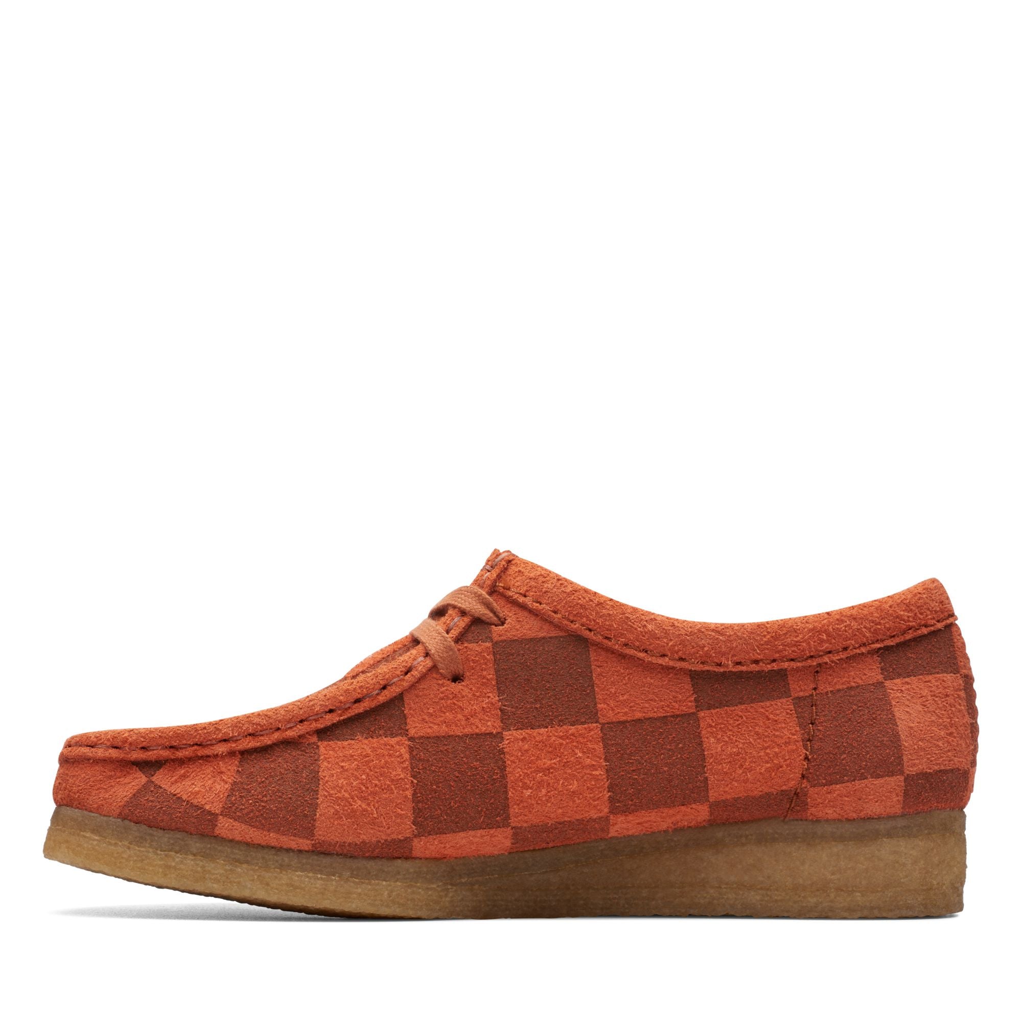 Clarks Originals Wallabee Women's Orange Check Casual Shoes