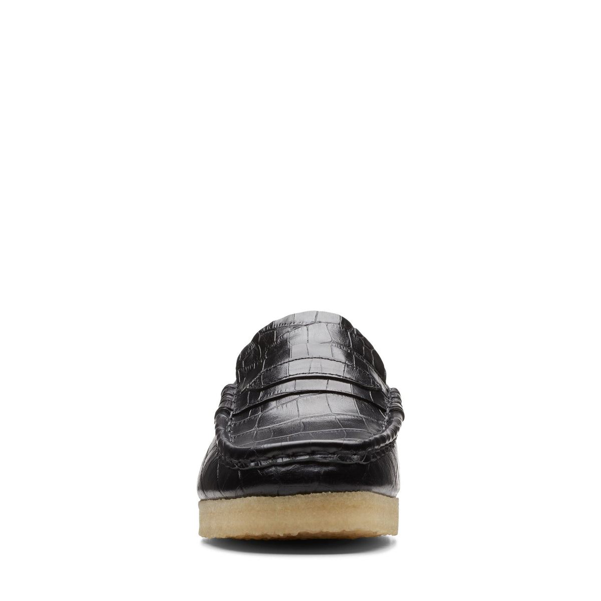 Clarks Originals Wallabee Loafer Women's Black Croc 26174016 — rear view