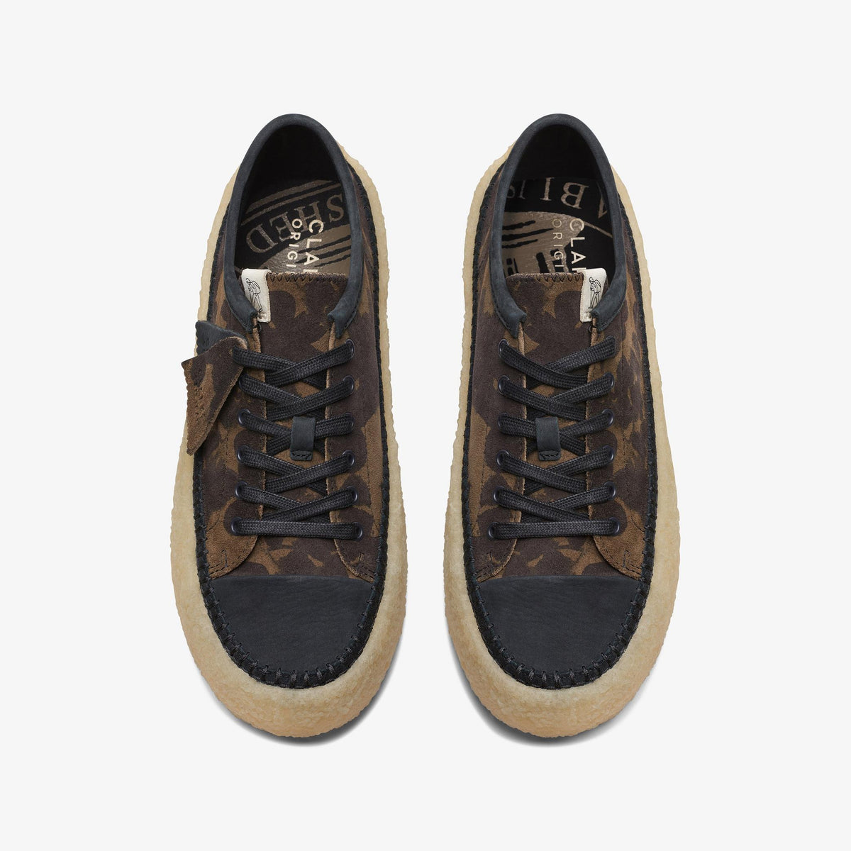 Clarks Originals Caravan Low Men's Blk/Khaki Floral 26174026 — top view