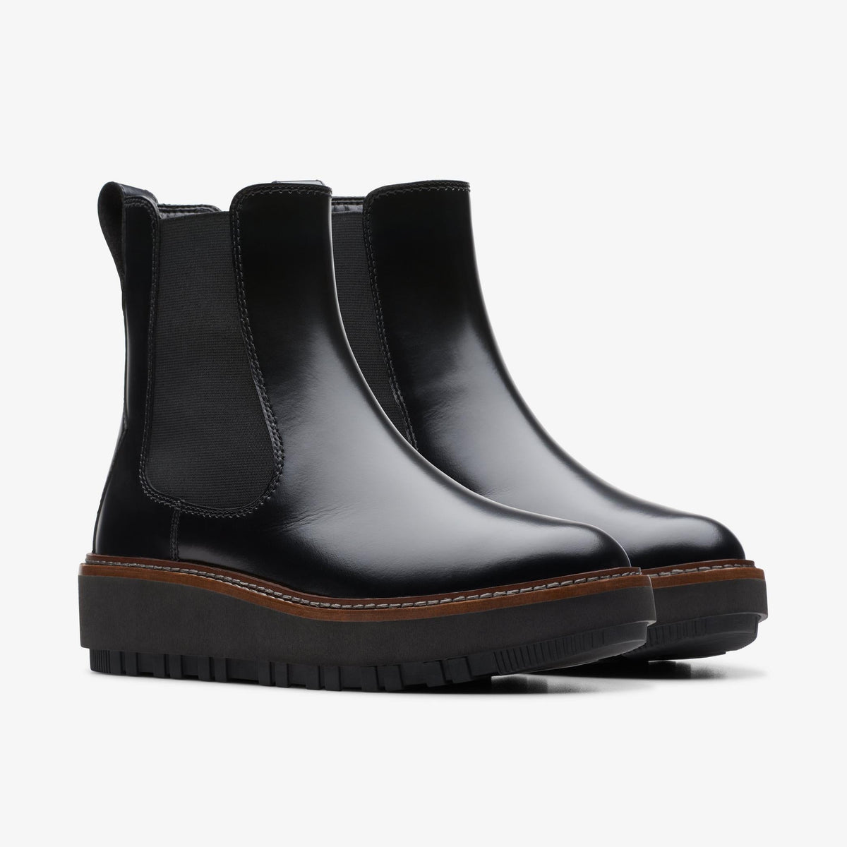 Clarks Orianna W Up Women's Black Leather 26174821 — sole view