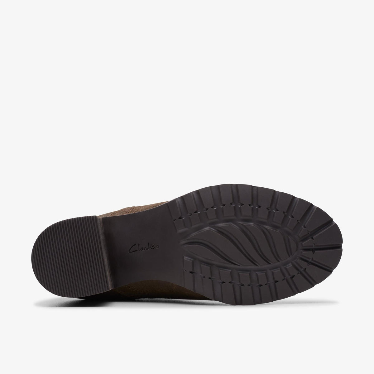 Clarks Leda Up Women's Dark Olive Suede 26174963 — rear view