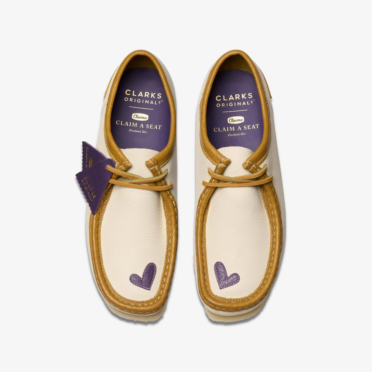 Clarks Originals Wallabee Men's Off White Combi 26175432 — top view