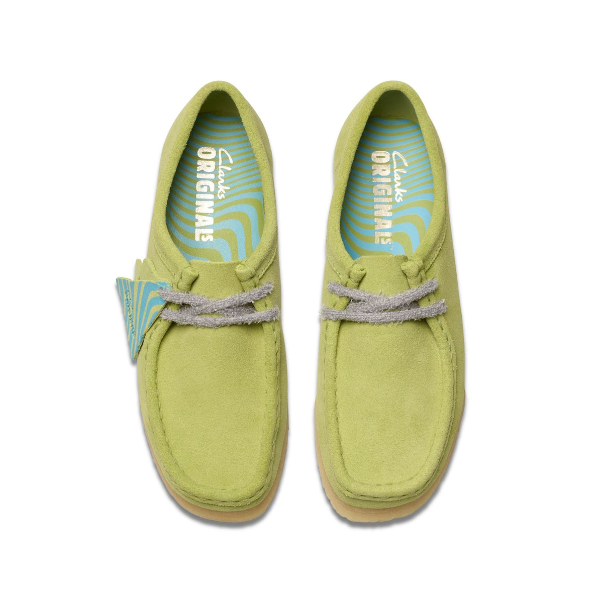 Clarks Originals Wallabee Women's Pale Lime Suede 26175670 — top view