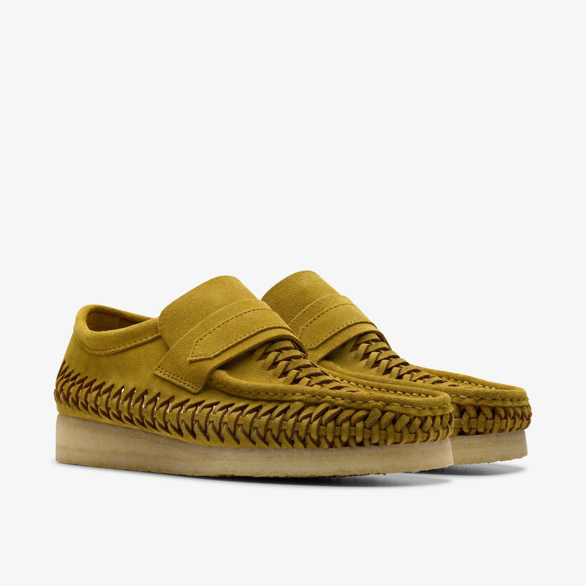 Clarks Originals Wallabee Weave Loafer Men's Olive 26175778 — sole view
