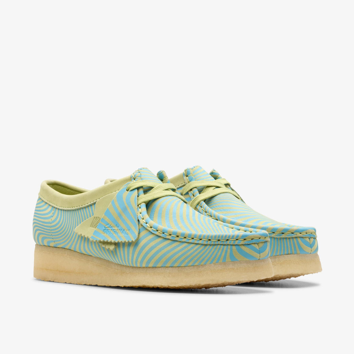 Clarks Originals Wallabee Women's Blue / Lime Print 26175834 — sole view