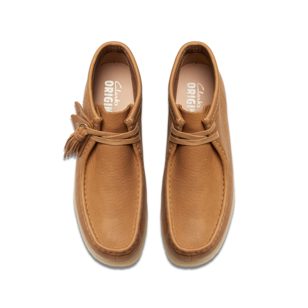 Clarks Originals Wallabee Boot Women's Mid Tan Leather 26175840 — top view