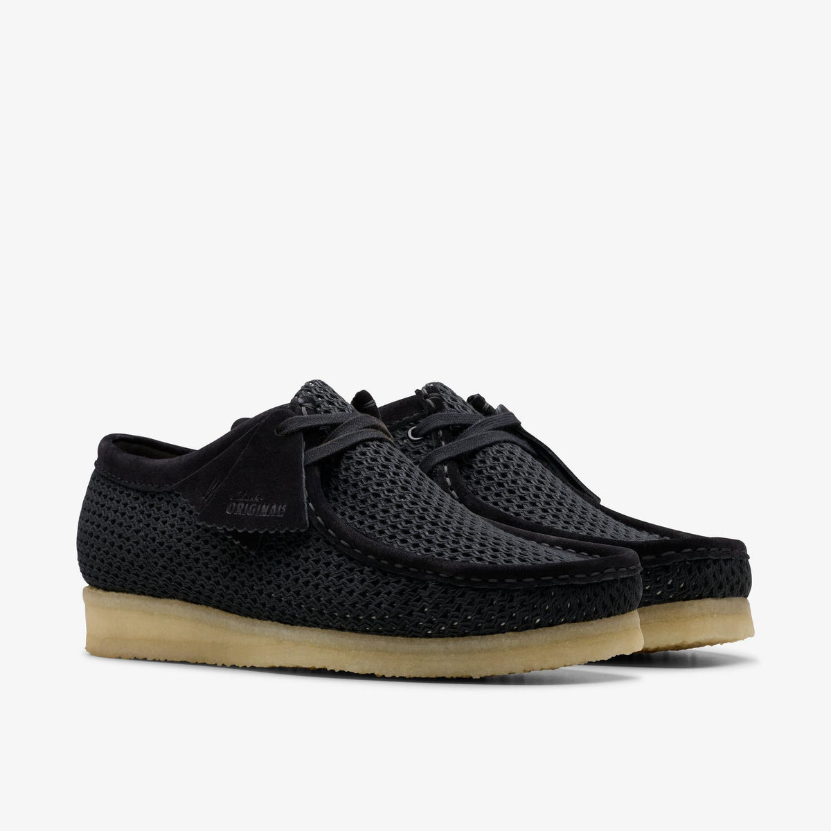 Clarks Originals Wallabee Men's Black Mesh 26175848 — sole view