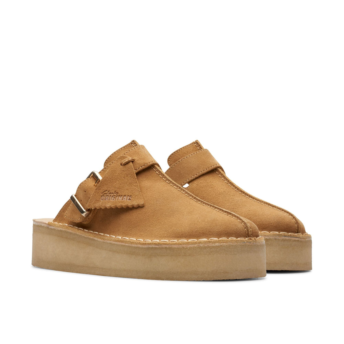 Clarks Originals Trekwedge Mule Women's Tan Suede 26175870 — sole view