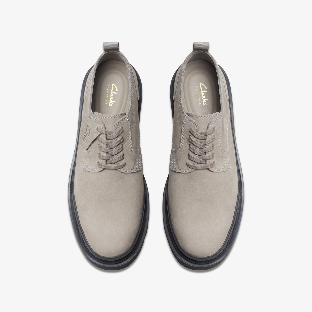 Clarks Badell Lace Men's Grey Nubuck 26176089 — top view