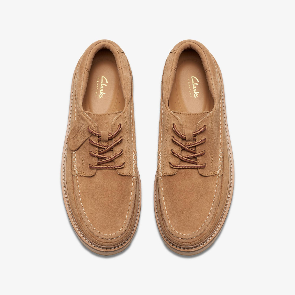 Clarks Clarkhill Lace Men's Light Tan Suede 26176113 — top view