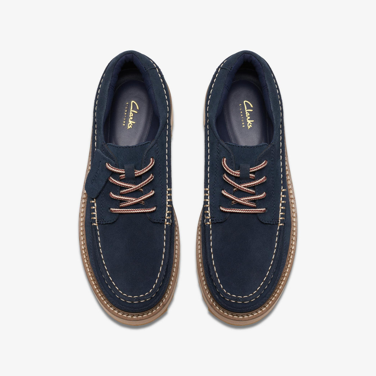 Clarks Clarkhill Lace Men's Navy Suede 26176114 — top view