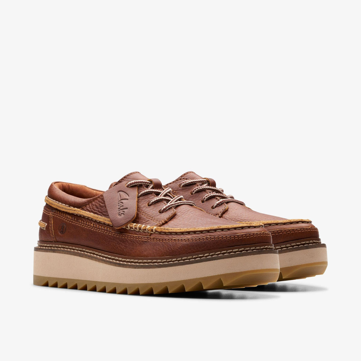 Clarks Clarkhill Lace Men's Nut Brown Leather 26176115 — sole view
