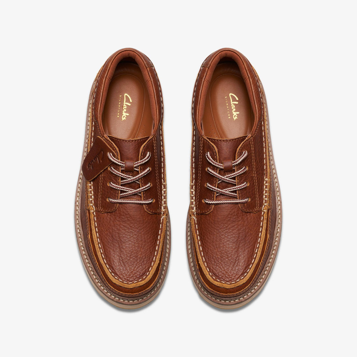 Clarks Clarkhill Lace Men's Nut Brown Leather 26176115 — top view