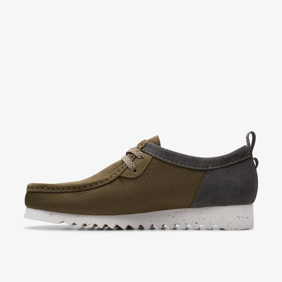 Clarks Originals Wallabee Men's Olive Combi 26176226 — side view
