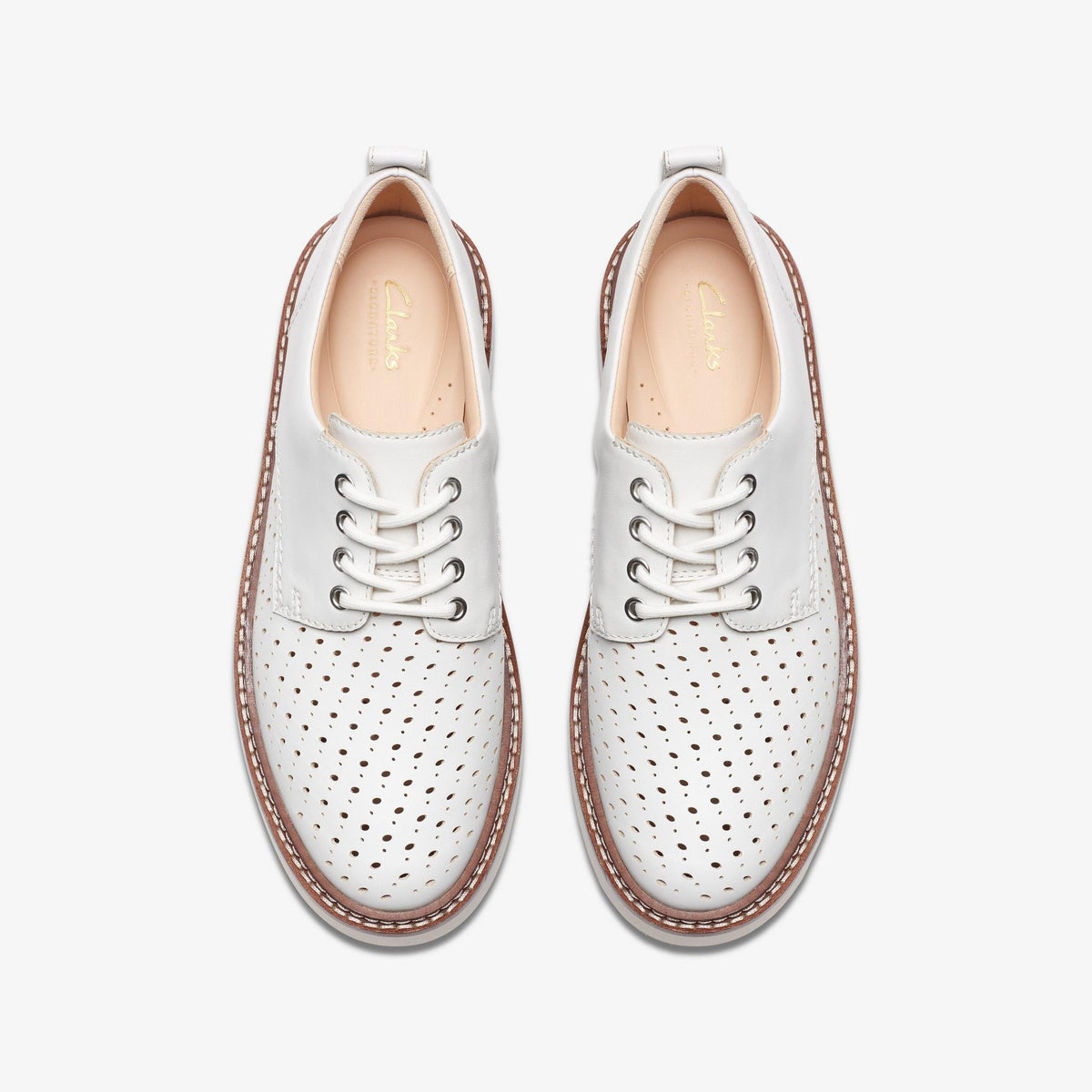 Clarks Oriannaw Move Women's Off White Leather 26176313 — top view