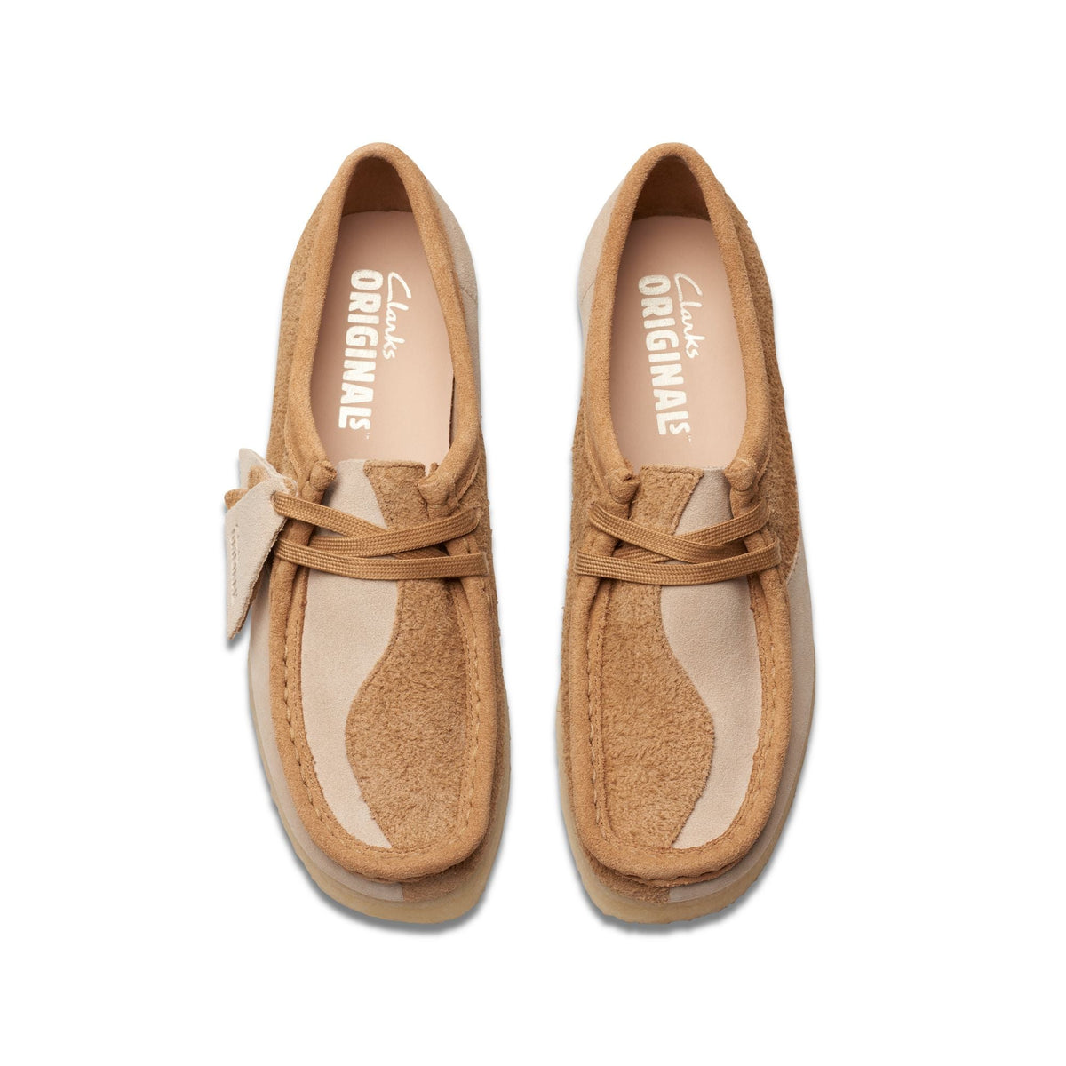 Clarks Originals Wallabee Women's Mid Tan Combi Suede 26176524 — top view