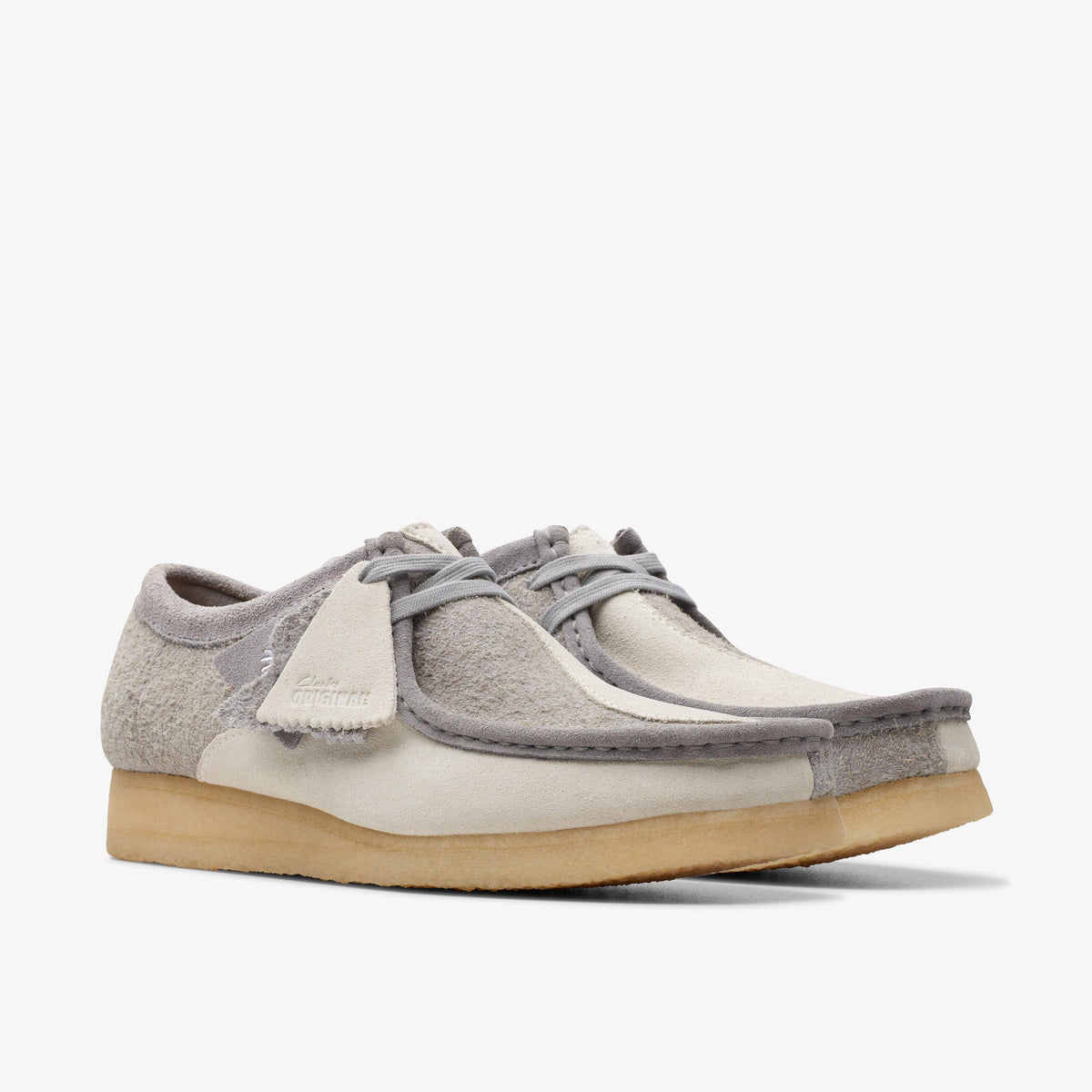 Clarks Originals Wallabee Men's Grey/Off White 26176525 — sole view