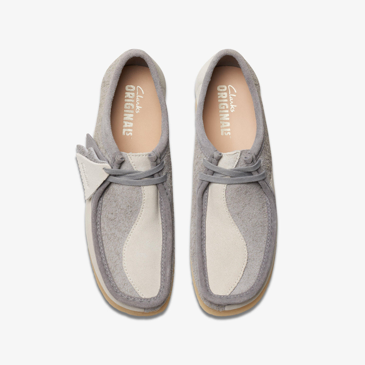 Clarks Originals Wallabee Men's Grey/Off White 26176525 — top view