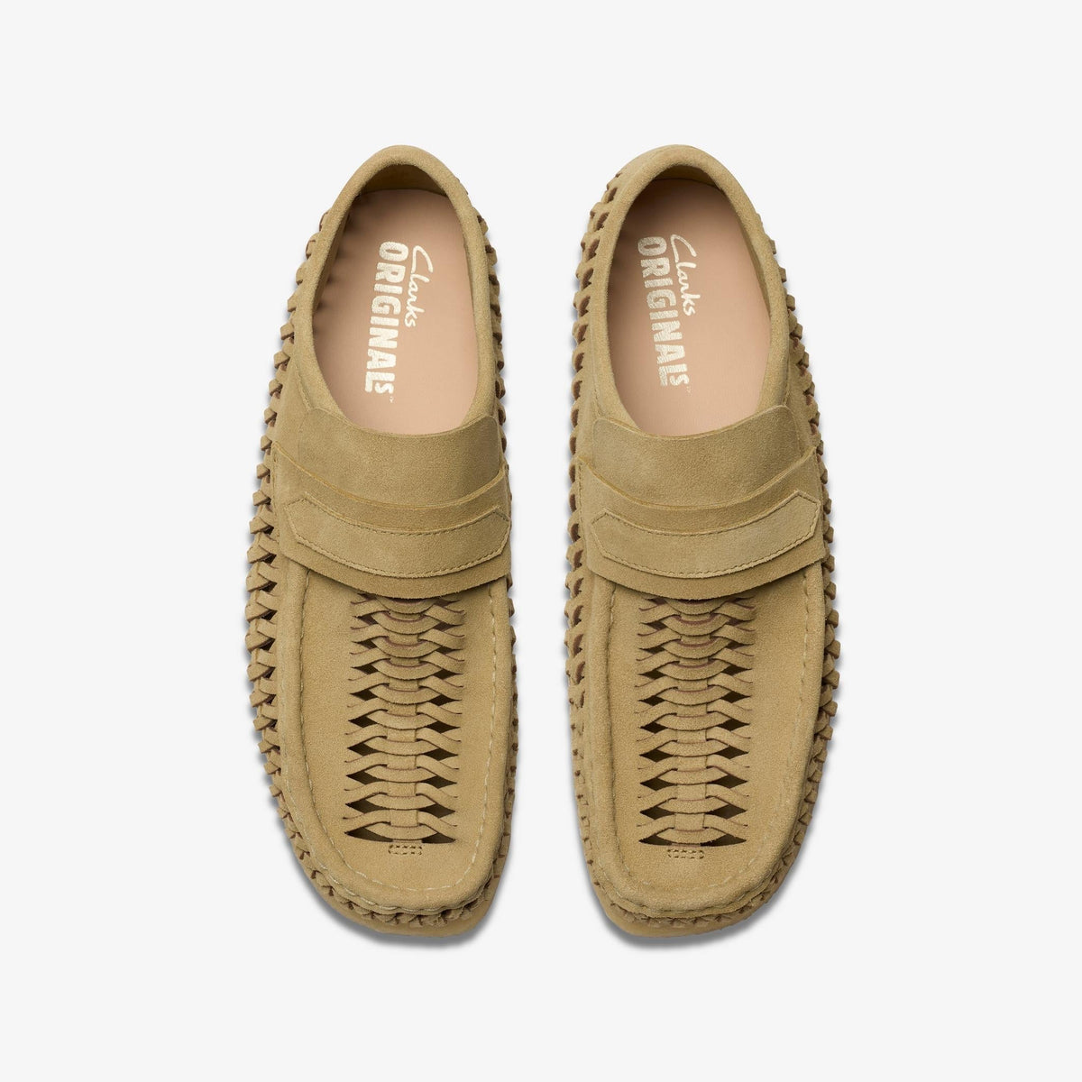 Clarks Originals Wallabee Loafer Weave Men's Maple Suede 26176534 — top view