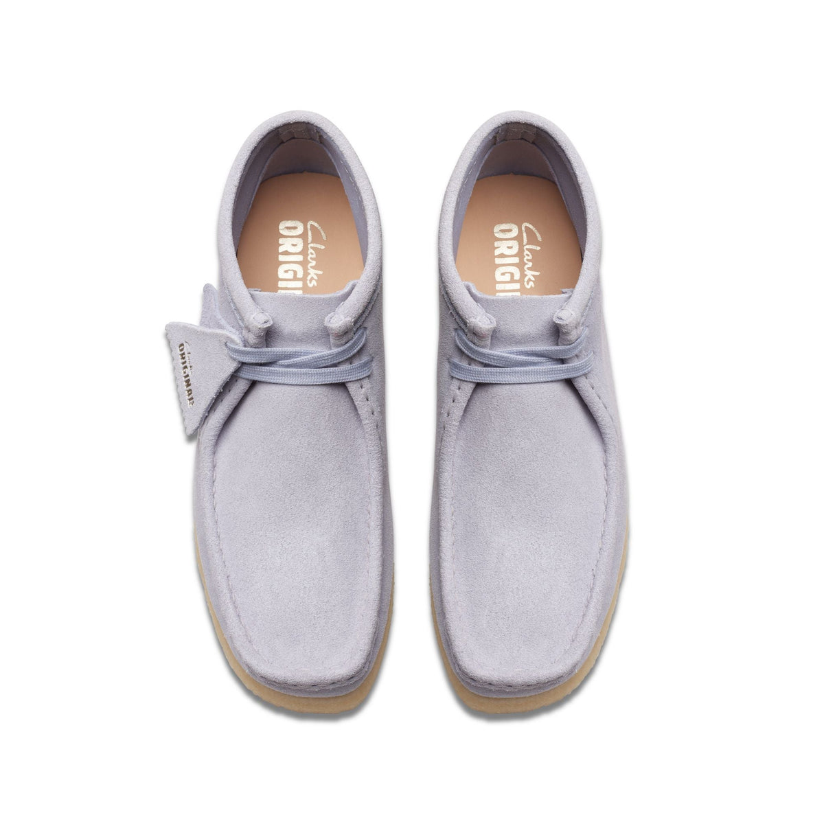 Clarks Originals Wallabee Boot Women's Cloud Grey Suede 26176563 — top view
