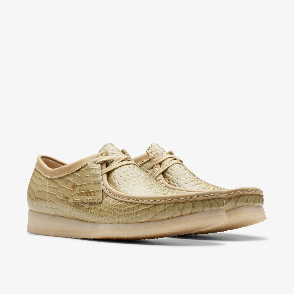 Clarks Originals Wallabee Men's Maple Croc-Embossed Leather 26176572 — sole view