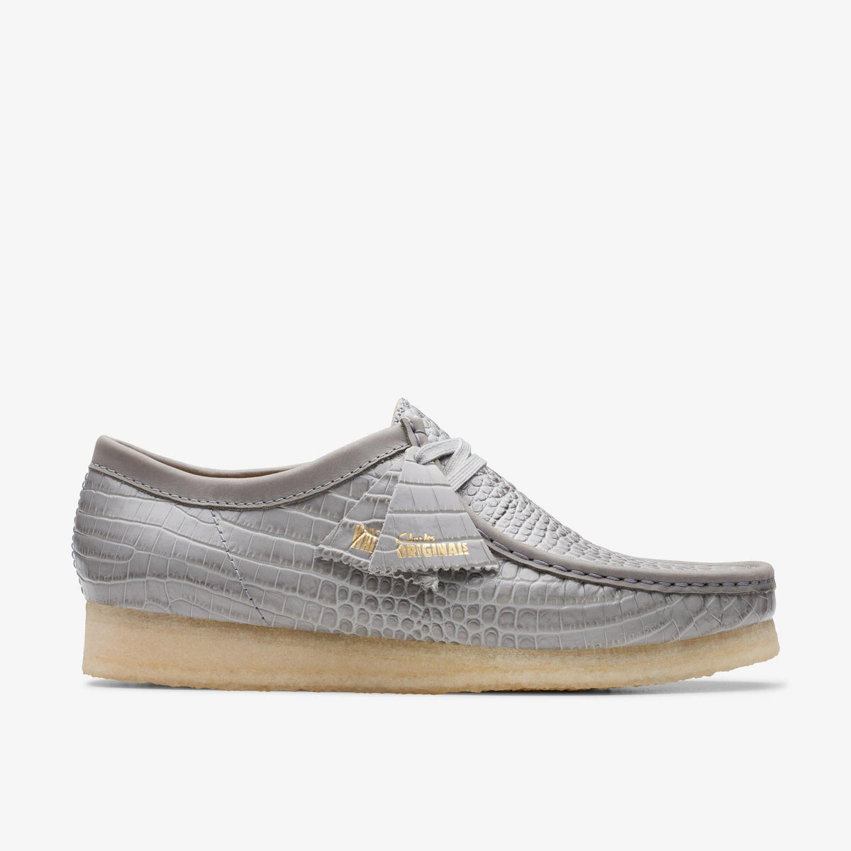 Clarks Originals Wallabee Men's Grey Croc-Embossed Leather 26176573