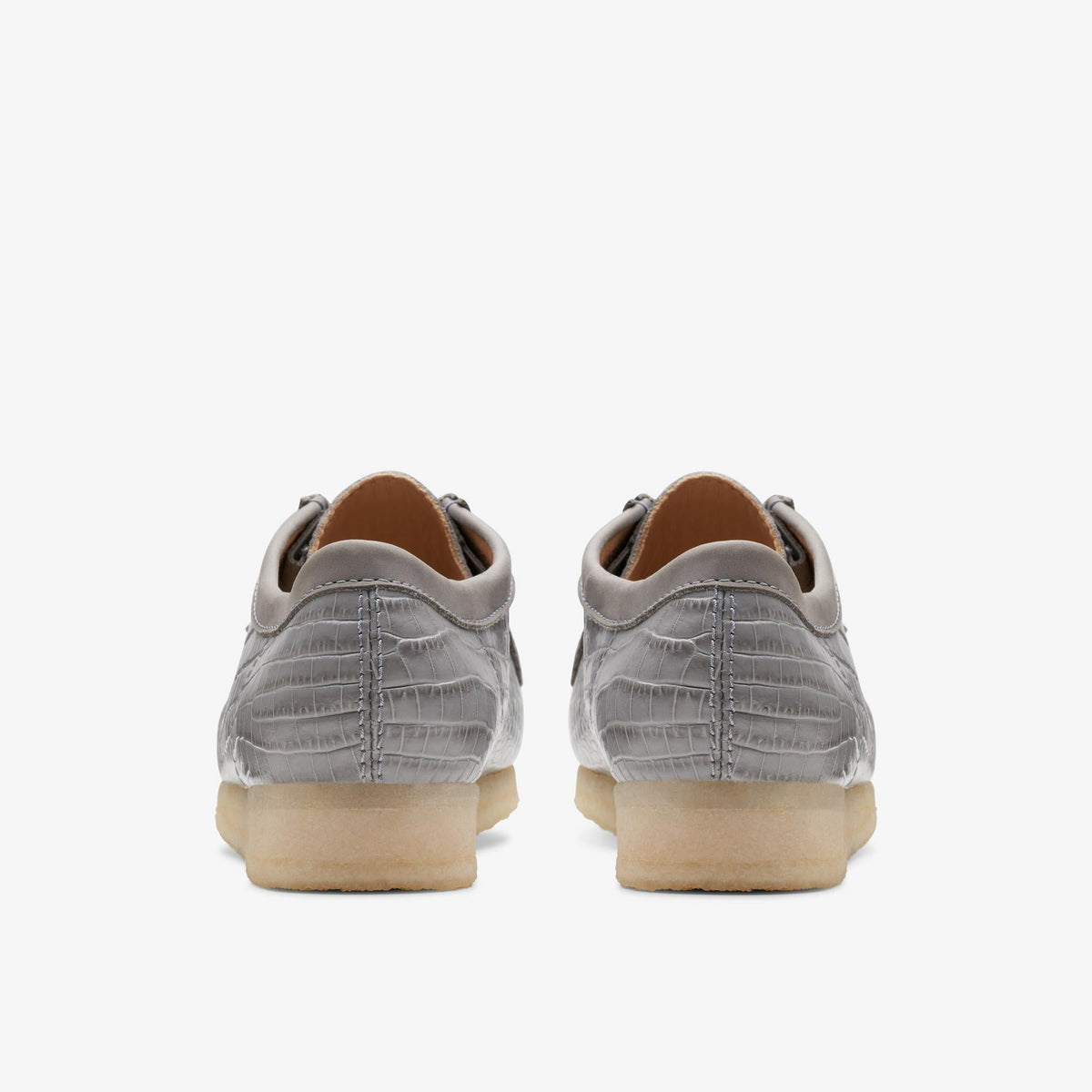 Clarks Originals Wallabee Men's Grey Croc-Embossed Leather 26176573 — detail view