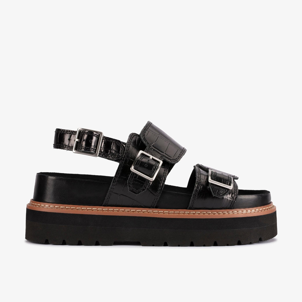 Clarks Originals Orianna Glide Sandal Women's Black Interest Leather 26176641