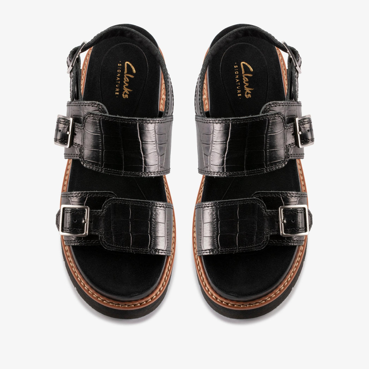 Clarks Orianna Glide Sandal Women's Black Interest 26176641 — top view