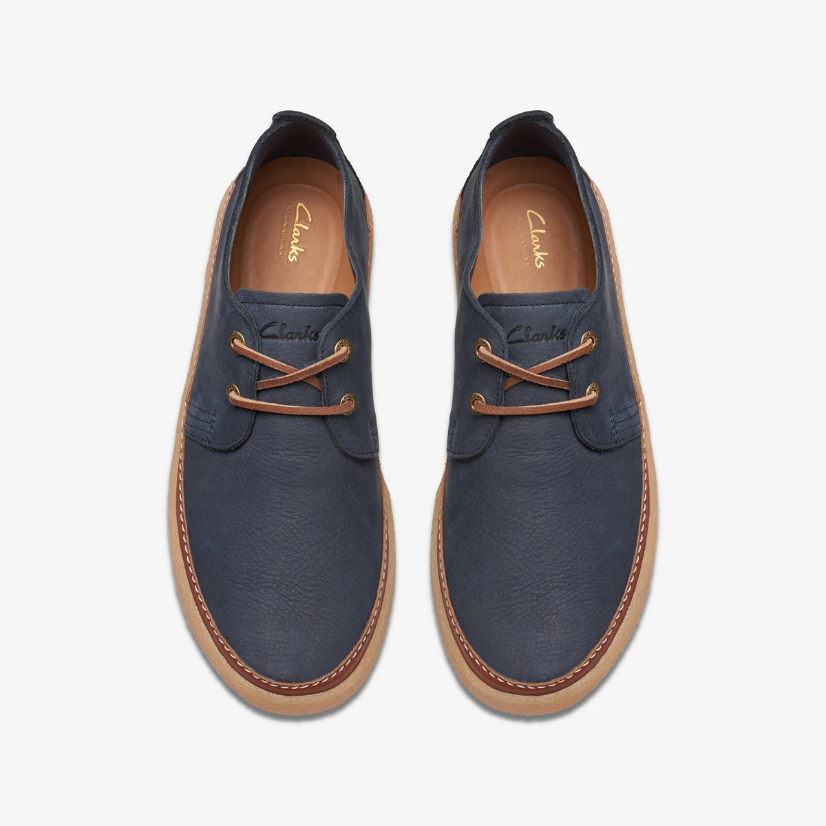 Clarks Clarkwood Low Men's Navy Nubuck 26176867 — top view