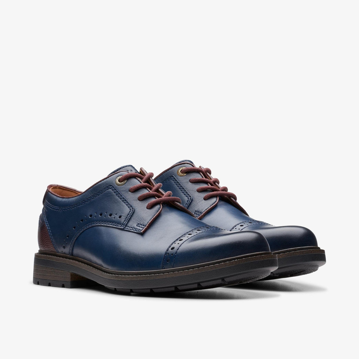 Clarks Un Shire Vibe Men's Navy Combi 26176914 — sole view