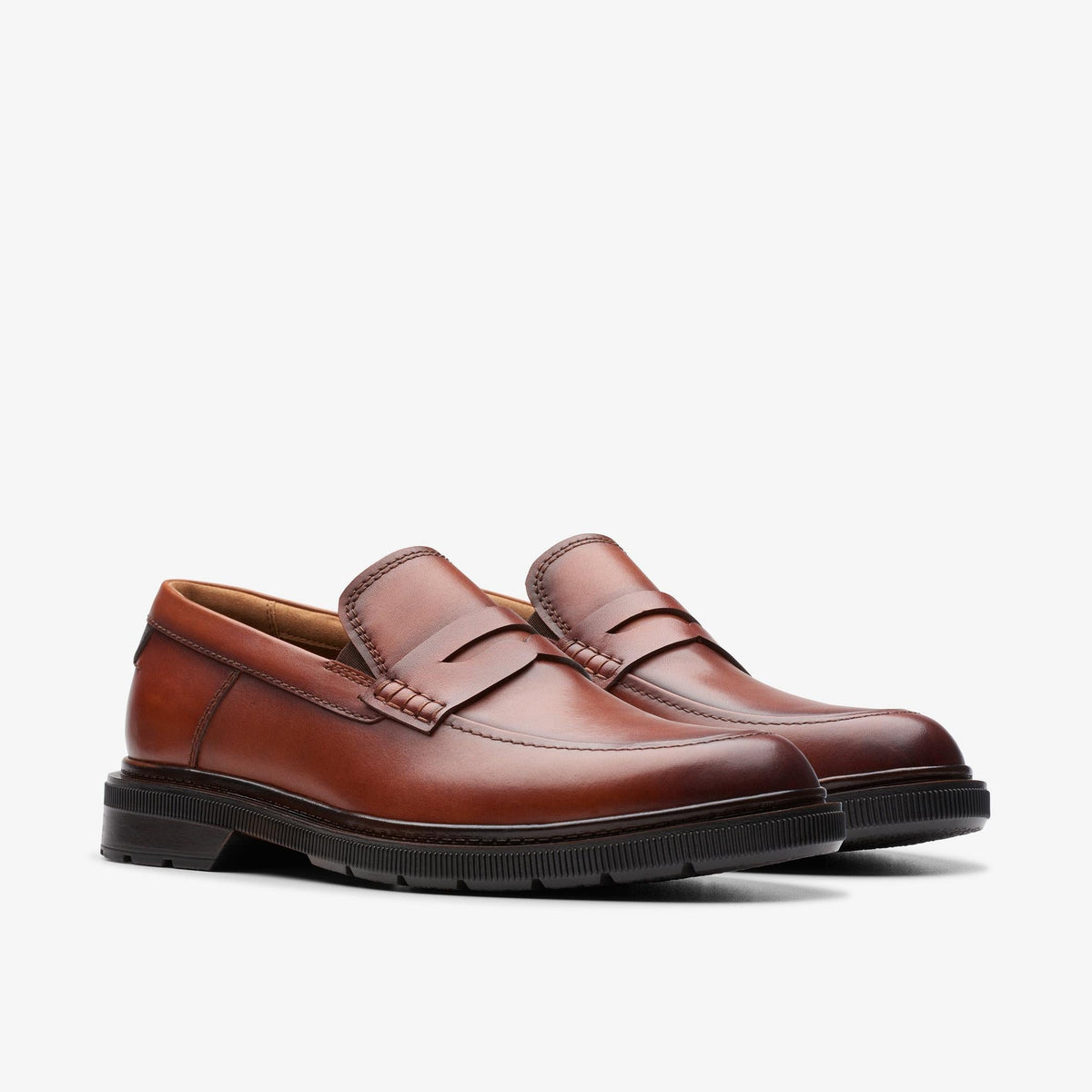 Clarks Burchill Penny Men's Tan Leather 26176931 — sole view