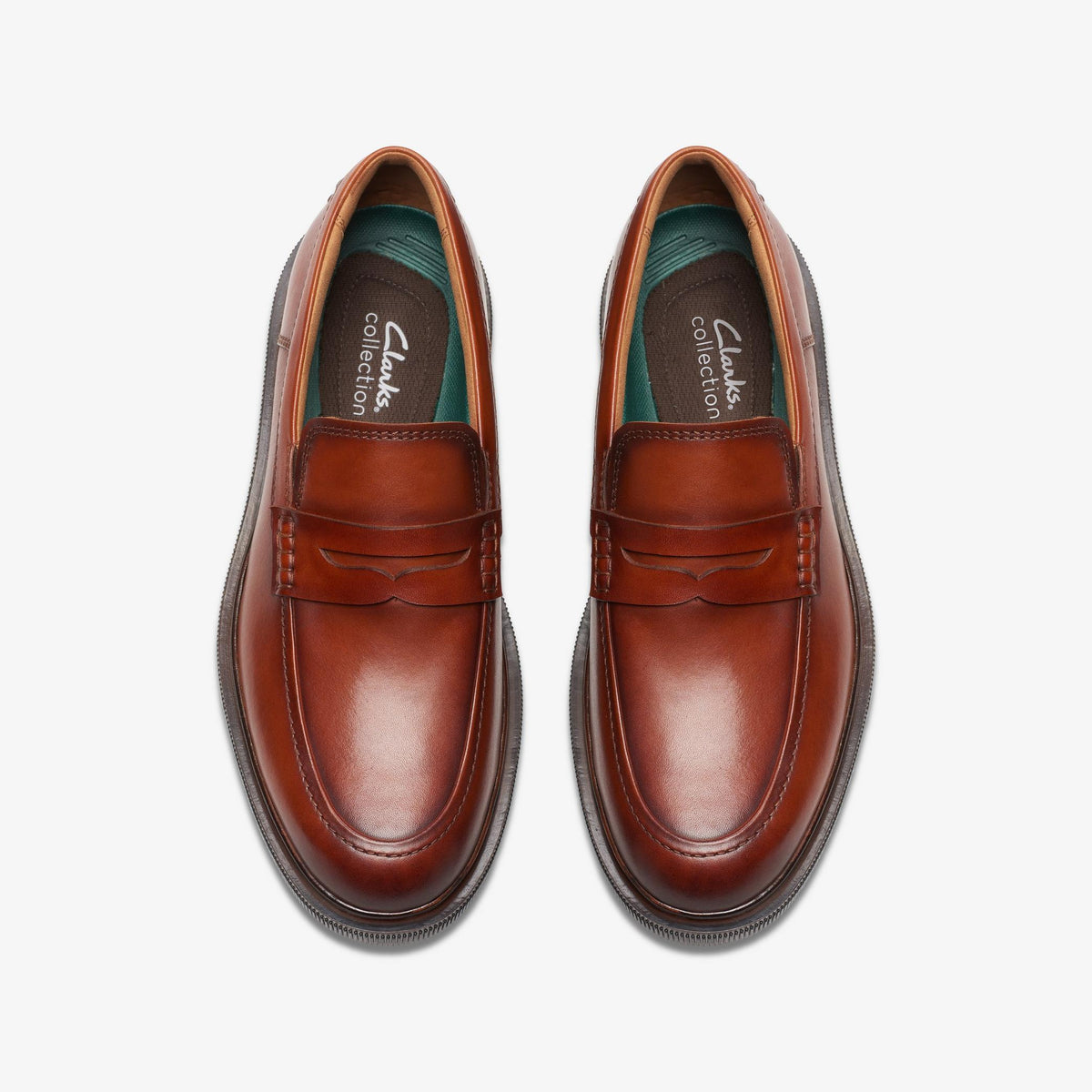 Clarks Burchill Penny Men's Tan Leather 26176931 — top view