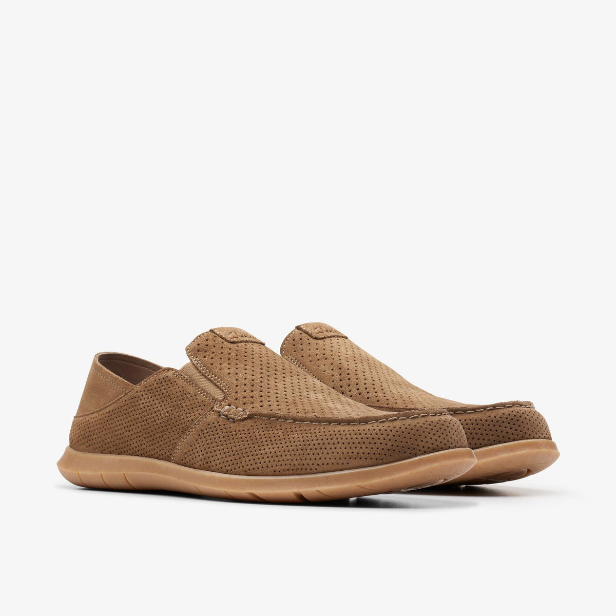 Clarks Flexway Easy Men's Light Tan Suede 26176948 — sole view