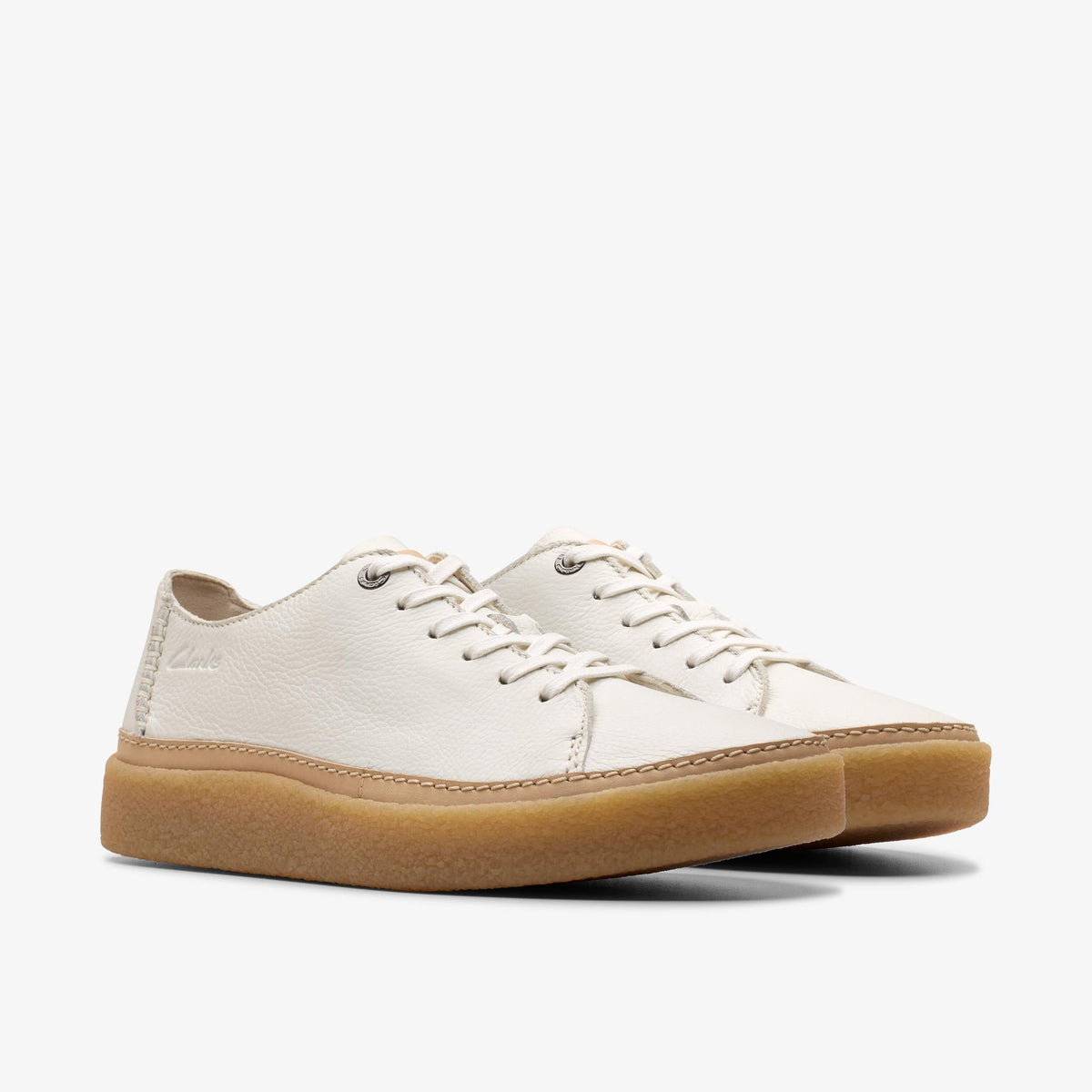 Clarks Oakpark Low Men's White Leather 26176967 — sole view