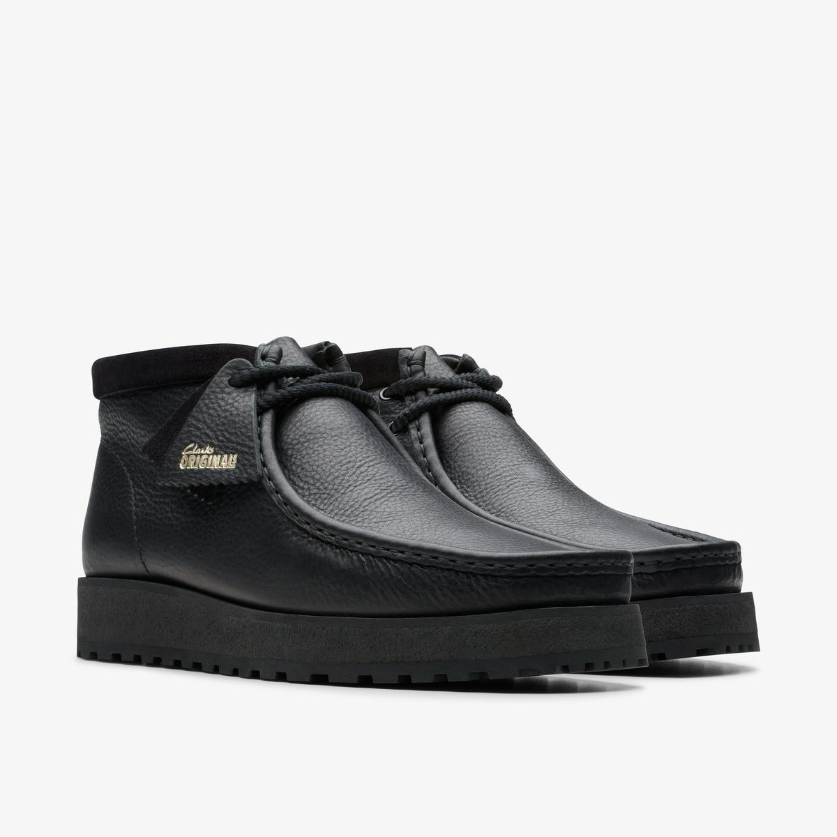 Clarks Originals Wallabee Scout Men's Black Leather 26177753 — sole view