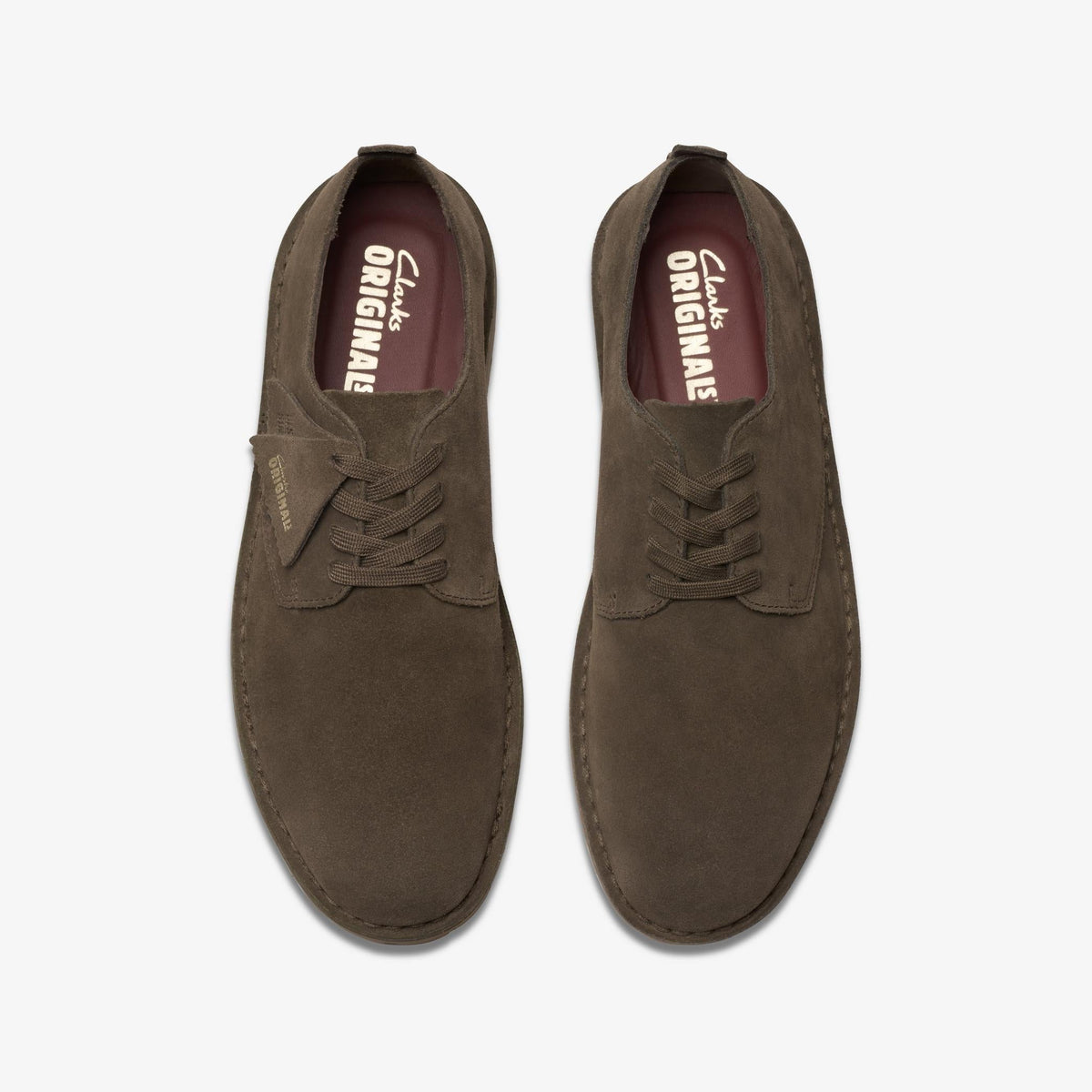 Clarks DESERT ROCK LO Men's Mole Grey Suede 26178198 — top view