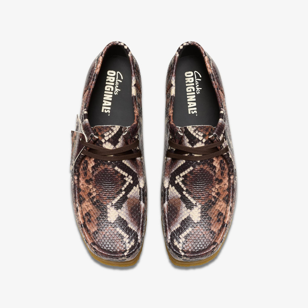 Clarks Originals Wallabee Men's Brown Snake Print 26178216 — top view