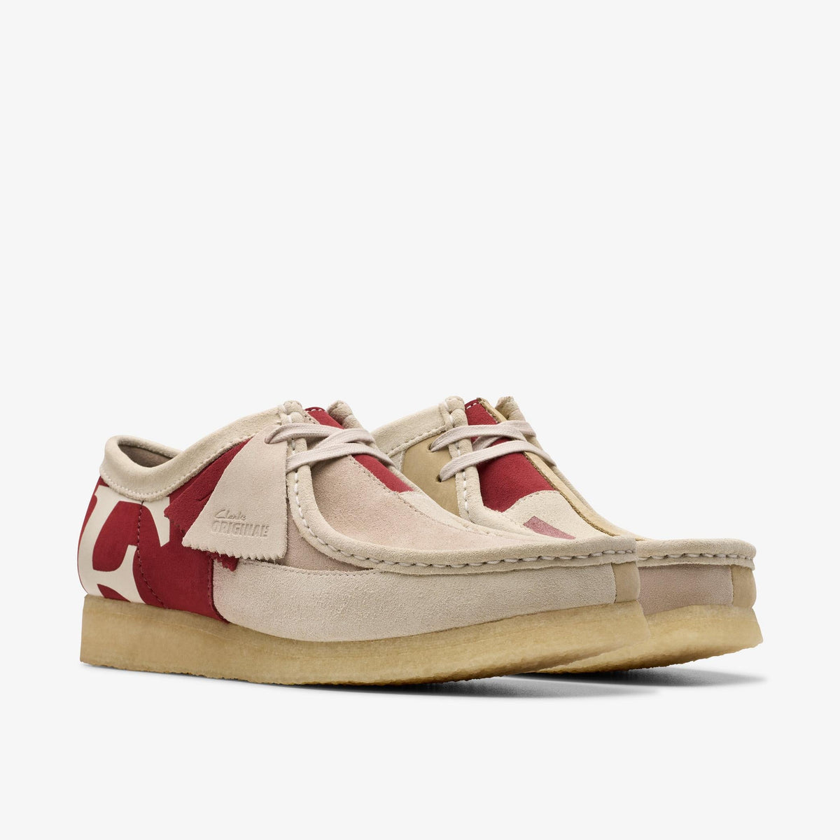 Clarks Originals Wallabee Men's Red Combi 26178308 — sole view