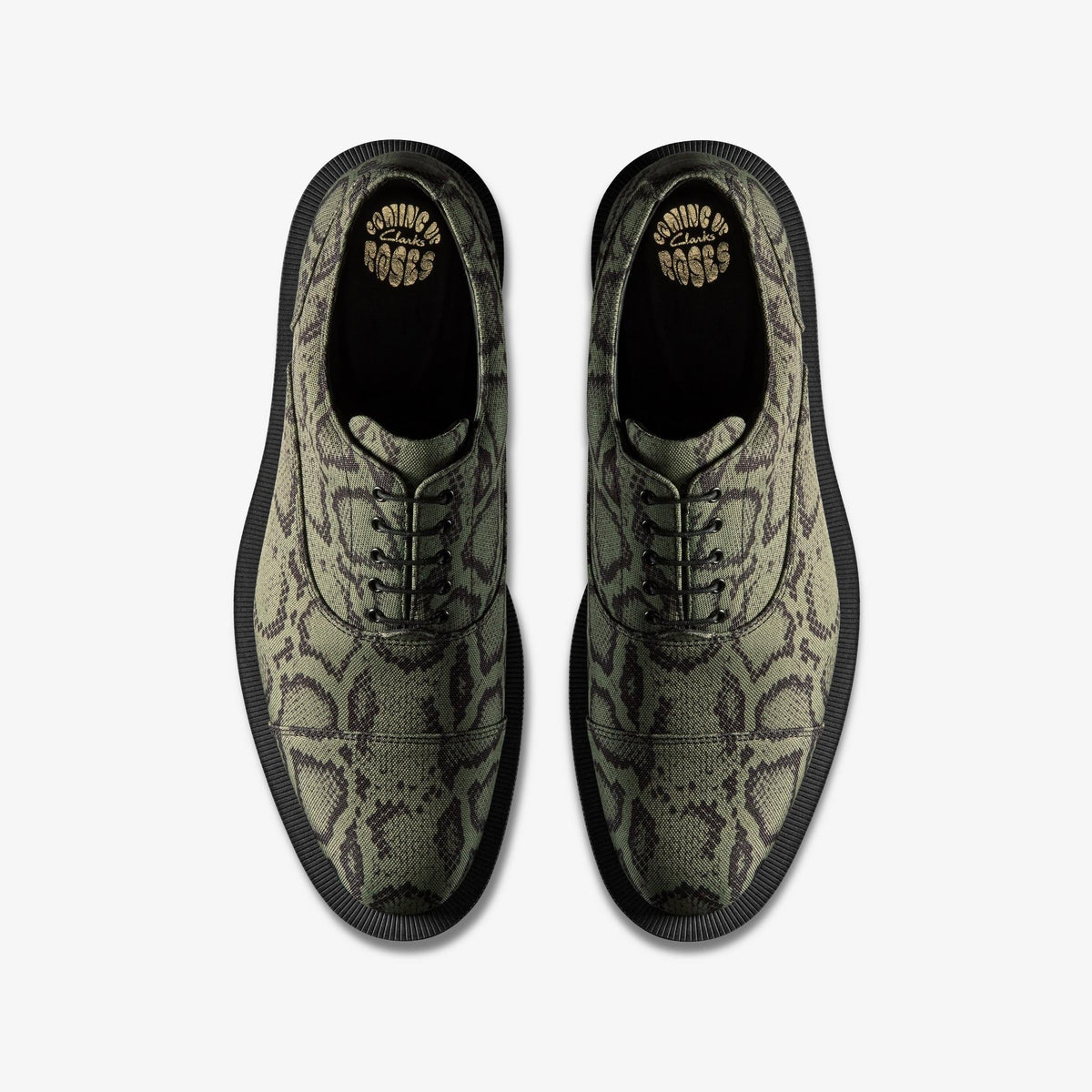 Clarks Originals x Martine Rose Oxford 2 Women's Green Textile 26178419 — top view