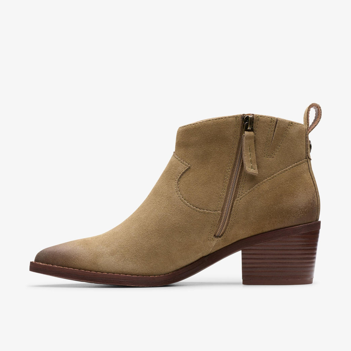 Clarks Morzine Sky Women's Dark Sand Suede 26178814 — side view