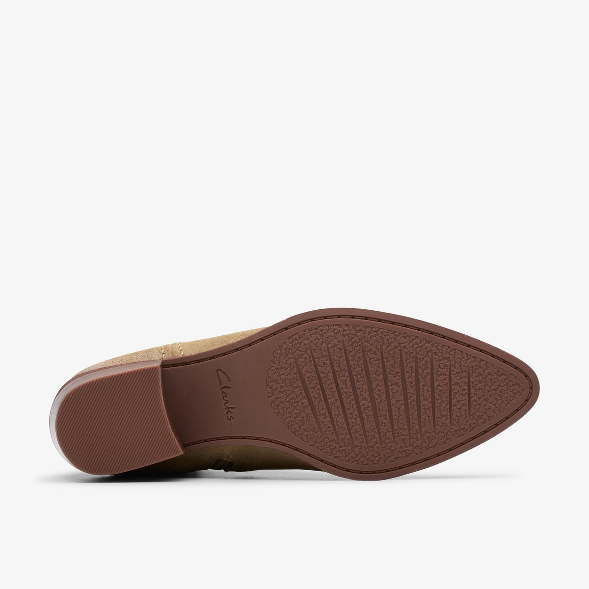Clarks Morzine Sky Women's Dark Sand Suede 26178814 — rear view