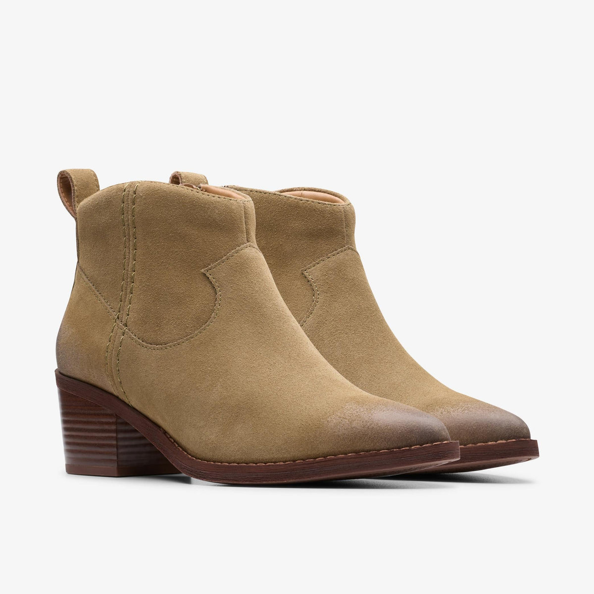 Clarks Morzine Sky Women's Dark Sand Suede 26178814 — sole view